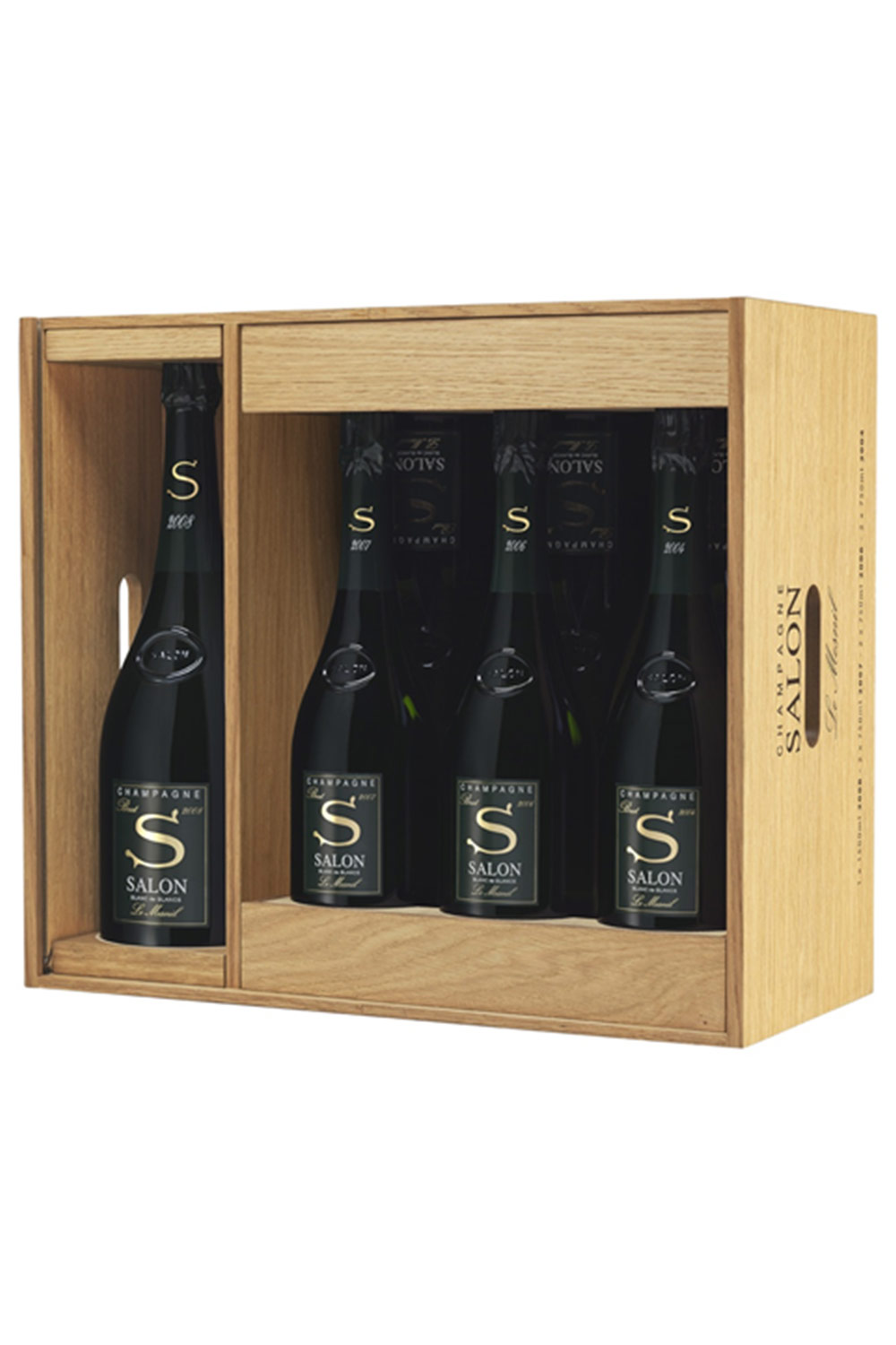 Champagne Salon Caisse Oenothèque (1x Salon Magnum 2008, je 2x Salon 2004, 2006, 2007)