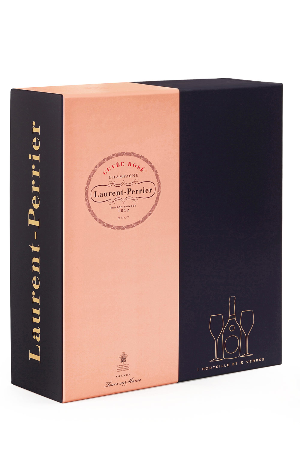 Laurent-Perrier Champagner Cuvée Rosé Box mit 2 Gläser